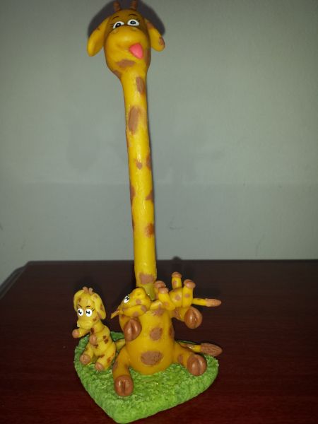 Caneta Decorada - Girafa com girafinhas